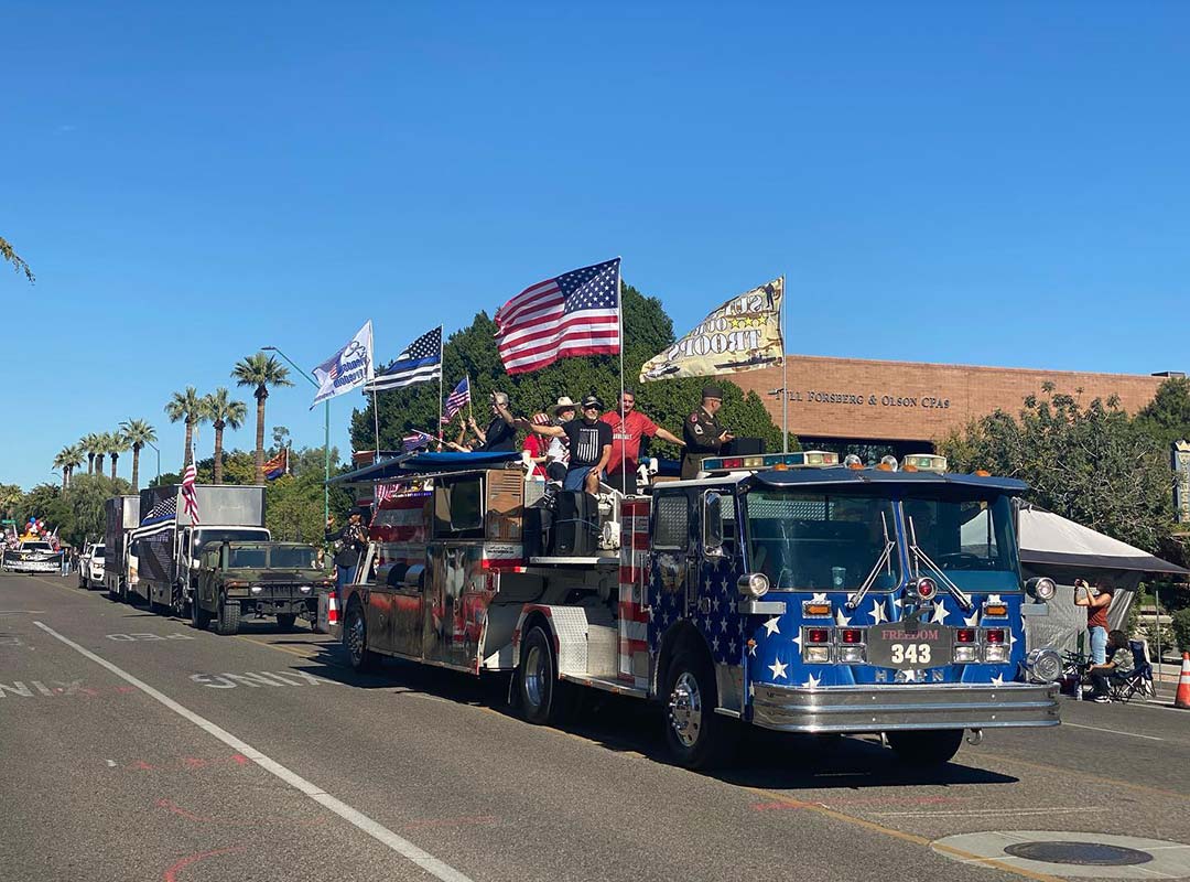 Fire up Freedom & Friends of Freedom at a Veterans Day parade in Phoenix, Arizona